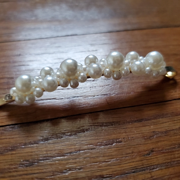 5/$15 XLarge Faux Pearl Hair Clip Barette Trendy - Picture 2 of 5